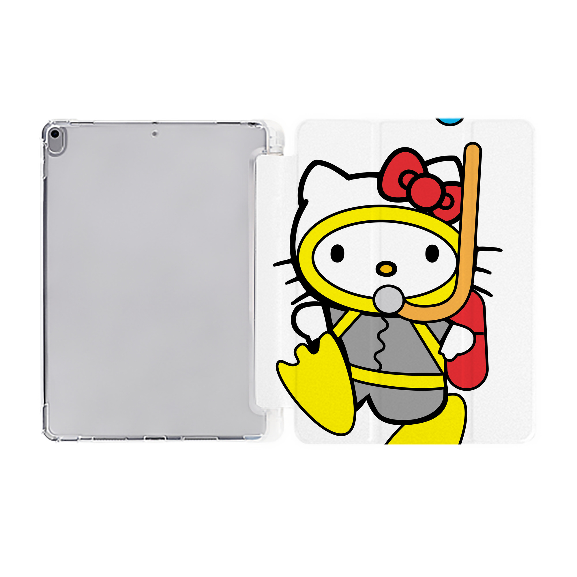 （画像用） Hello Kitty ハローキティ IPad ケース ペン収納付き 三つ折りスタンド PUレザー×シリコン 対応機種9.5/10.5/10.9インチ